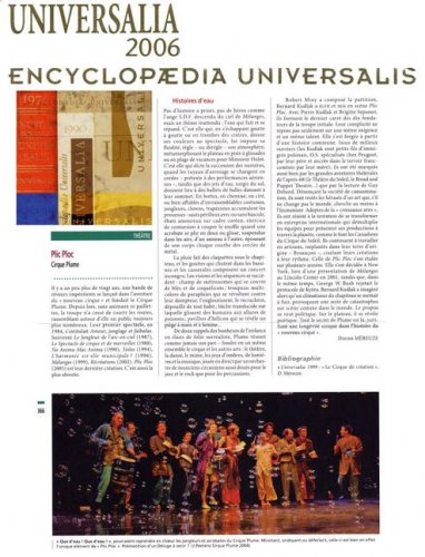Plic Ploc Cirque Plume | Encyclopédie Universalis : Universalia 2006 (presse_plicploc) {JPEG}