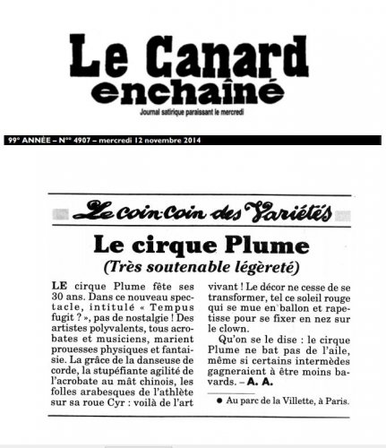 Le Canard enchaîné | Le Cirque Plume (Très soutenable légèreté) (presse_tempus) {PDF}