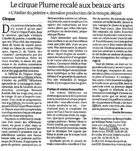 Le Cirque Plume recalé aux beaux-arts | Le Monde (presse_adp) {JPEG}