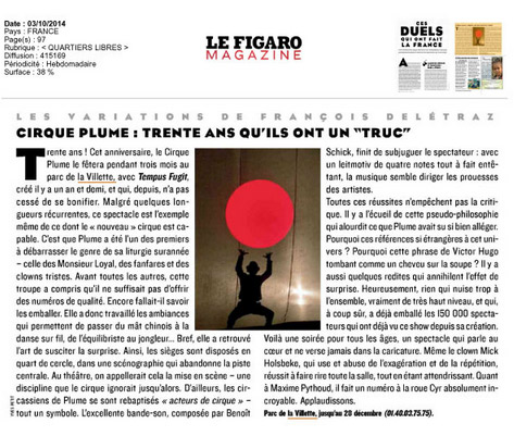 Cirque Plume : 30 ans qu'ils ont un truc | Le Figaro Magazine (presse_tempus) {PDF}
