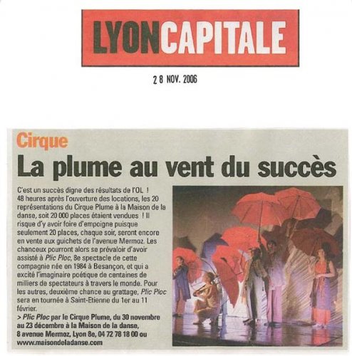 La plume au vent du succès | Lyon Capitale (presse_plicploc) {JPEG}