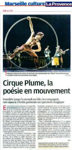 La Provence | Cirque Plume, la poésie en mouvement (presse_tempus) {JPEG}