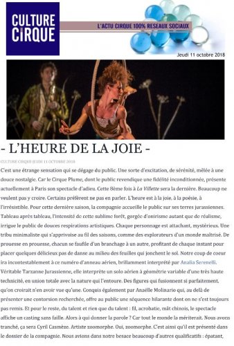 L'HEURE DE LA JOIE | Culture Cirque (presse_lds) {PDF}