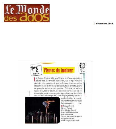 Le Monde des ados | Plumes du bonheur (presse_tempus) {PDF}