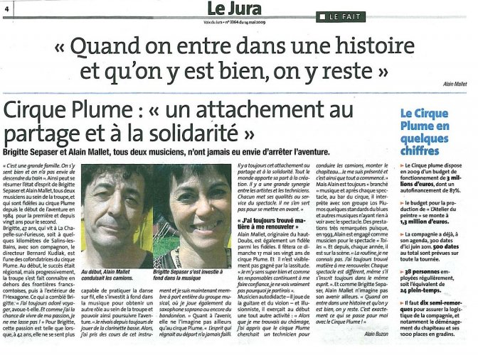 Interview of Brigitte Sepaser and Alain Mallet | La Voix du Jura (presse_adp) {JPEG}
