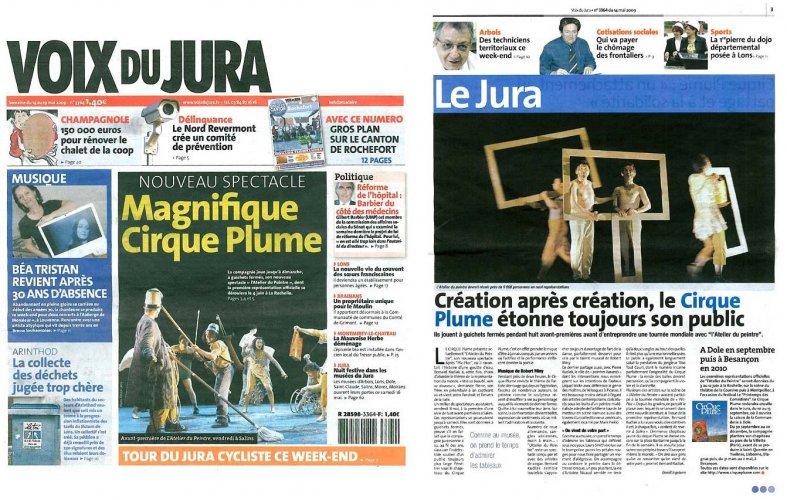 Création après création, le Cirque Plume étonne toujours son public | La Voix du Jura (presse_adp) {JPEG}